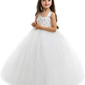 Fluffy Flower Girl Tutu Dress Off-White